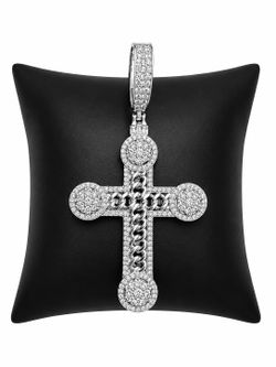 925 Sterling Silver 3.20CT MOISSANITE Cross Men’s Pendant