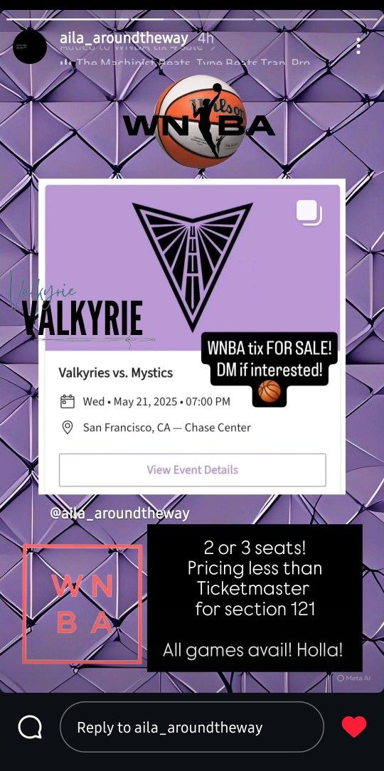 WNBA Golden State Valkyries Tickets FOR SALE