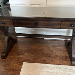 Solid Oak Industrial Desk