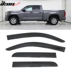 Fits 2022-2026 Toyota Tundra Double Cab Window Visors Acrylic Rain Deflectors 4PCS