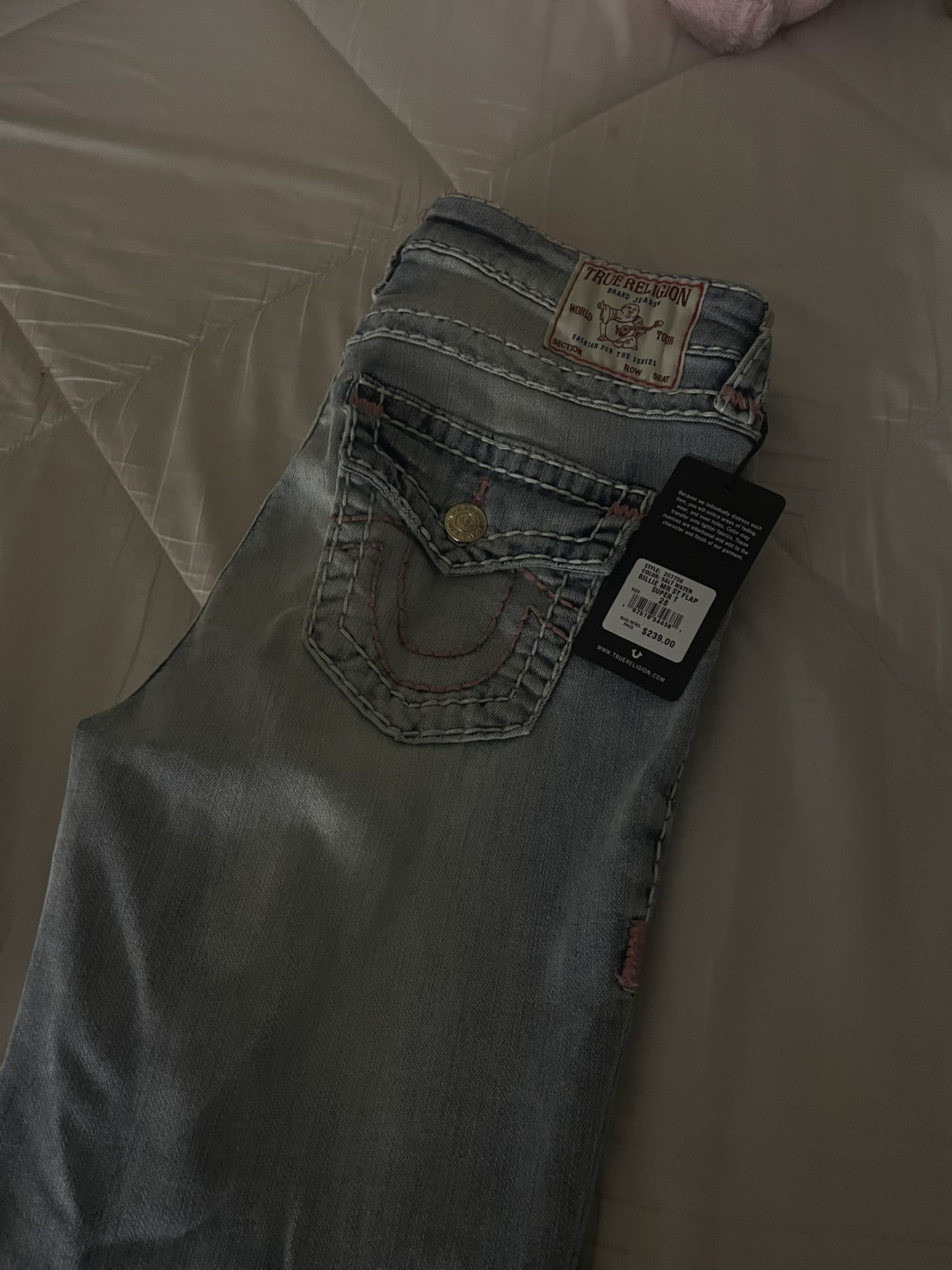 Brand New True Religion Mid Rise Straight Jeans