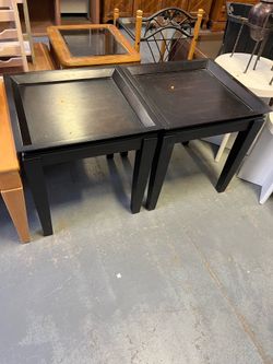 Dark brown side tables end table (in store)