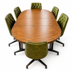 Rare Original Chromcraft 9 Pc Dining Set 6 Chairs Table Leaf Space Age