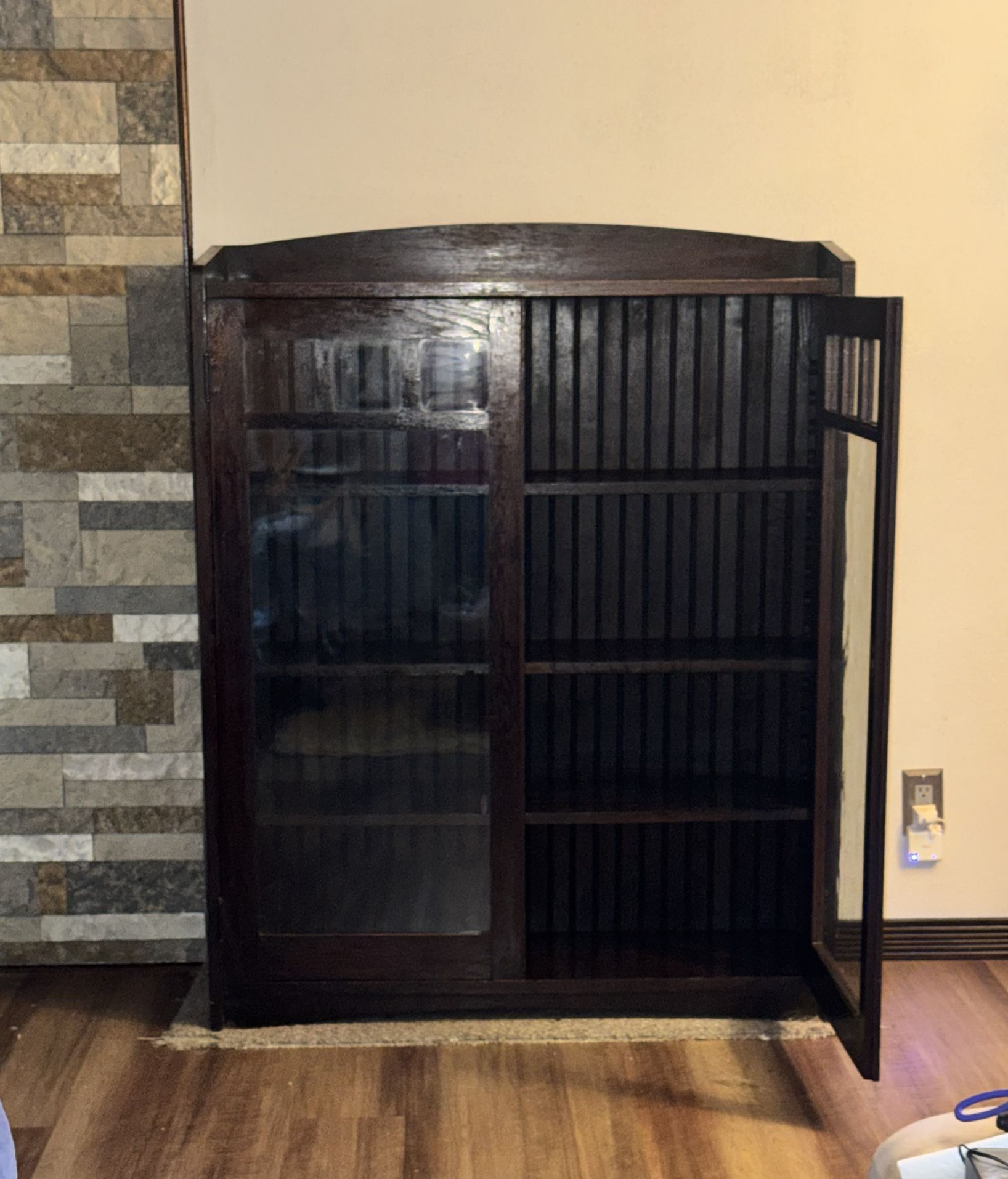 Antique Mission Arts & Crafts Bookshelf Cabinet