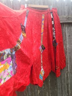 Vintage Nativewear Designs Red Bohemian Skirt