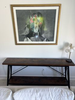 Industrial Wood & Metal Console Table
