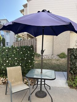 Umbrella With Base +table And Chair 🪑 