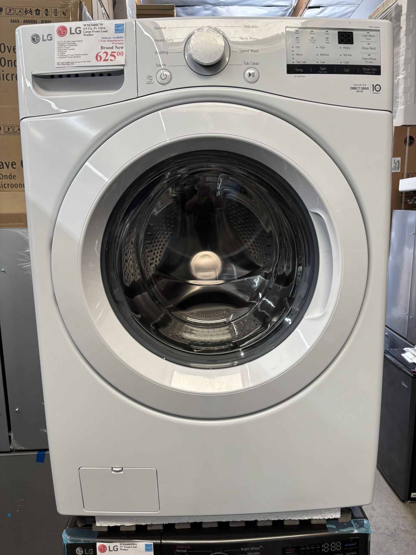 New LG 27” 4.5 Cu Ft Front Load Washer