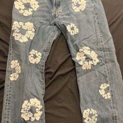 Denim Tears Cotton Wreath OG Blue Wash Denim 501 Levis Jeans 36 x 34