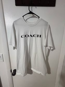 Coach Graphic White T-Shirt Size Large