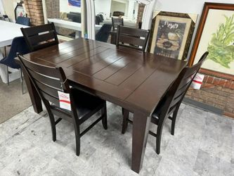 Cappuccino Wood Dining Set, Financing and Delivery Available