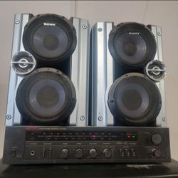 Carrera 200w  Receiver With Speakers. Great Garage Setup Works Good