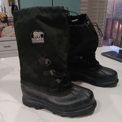 SOREL GLACIER BLACK LINED WARMTH COMFORT WINTER BOOTS