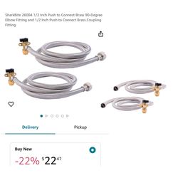Cash Acme & Sharkbite 26004 0.5 X 0.75 X 60 In. Washing Machine Connector