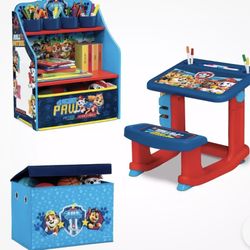 PAW PATROL 3 piece set incl. Desk, Shelf, and Toy Chest