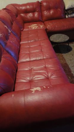 Used red couch sectional