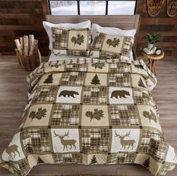NEW Deer & Bear Themed Quilt/Comforter TWIN Sized