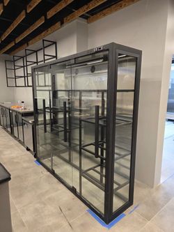 Glass wine cellar in all the measures