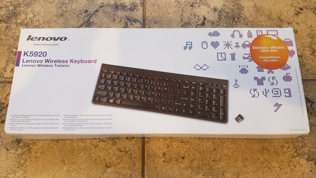 Lenovo K5920 Wireless Keyboard Ultra Slim! Brand New!