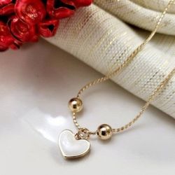 Womens 14k Gold Plated Heart Bracelet