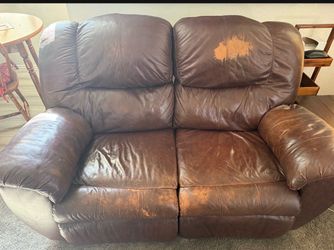 Leather couch recliner
