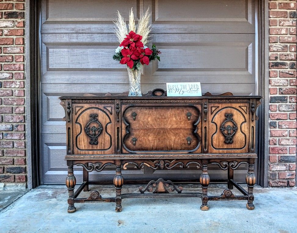 Antique Jacobean Sideboard Buffet By Bluebird Furniture