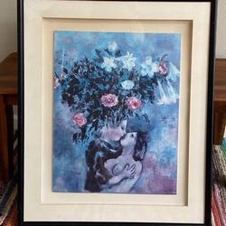 Marc Chagall Print Lovers Under Lillies needs reframing Just $20 