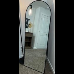 71 X 28 Metal Frame Black Arch Mirror