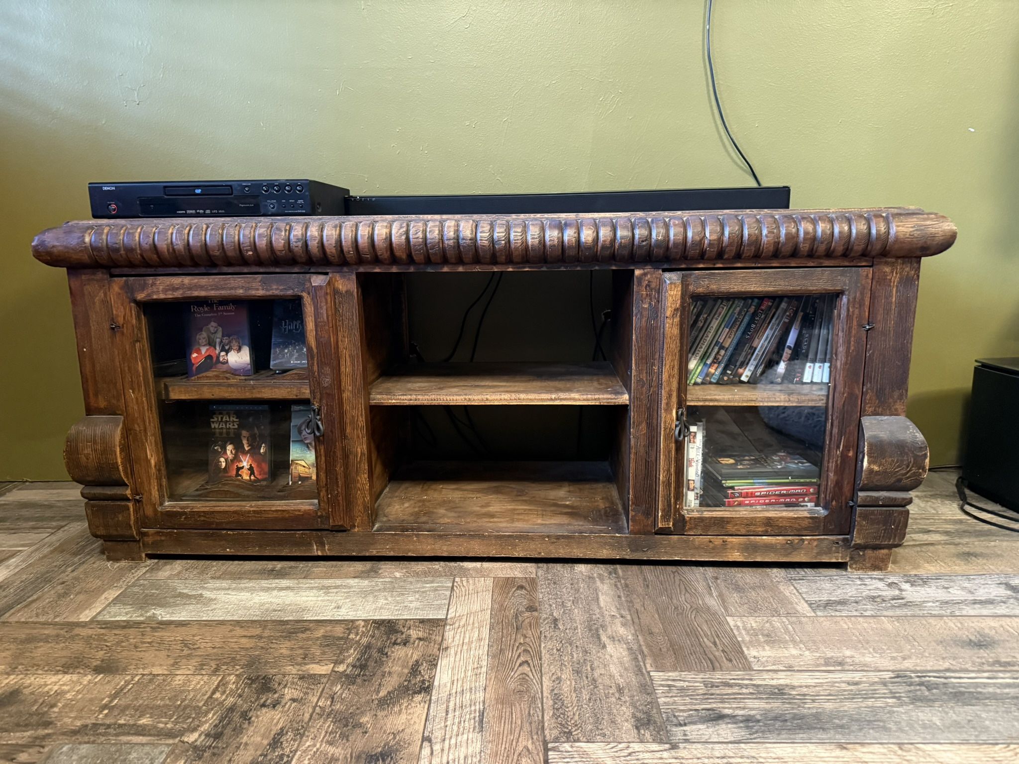 Custom Mesquite Wood Media Console