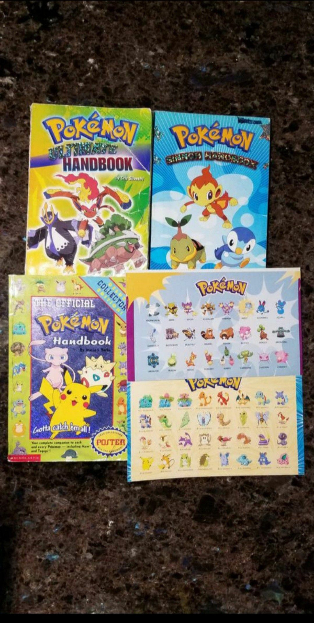 3 Pokemon Handbooks w/ 2 Posters