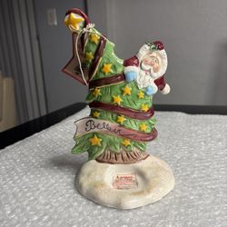 Blue Sky Heather Goldminc Santa Tea Light “Believe”Christmas Holiday