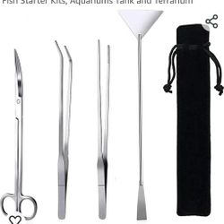 
Aquarium Aquascaping Tool, Long Tweezers Scissors Spatula, 4 in 1 Stainless Steel Aquatic Plants Set for Fish Starter Kits, Aquariums Tank and Terrar