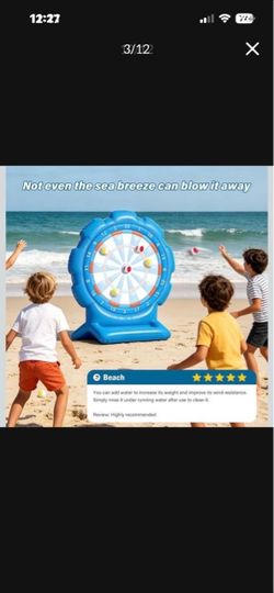 Inflatable Dart Board Water Games for Kids with 10 Balls, Swimming Pool Floats Toys for Yard, Beach, Indoor & Outdoor Play, Summer Party Birthday Gift