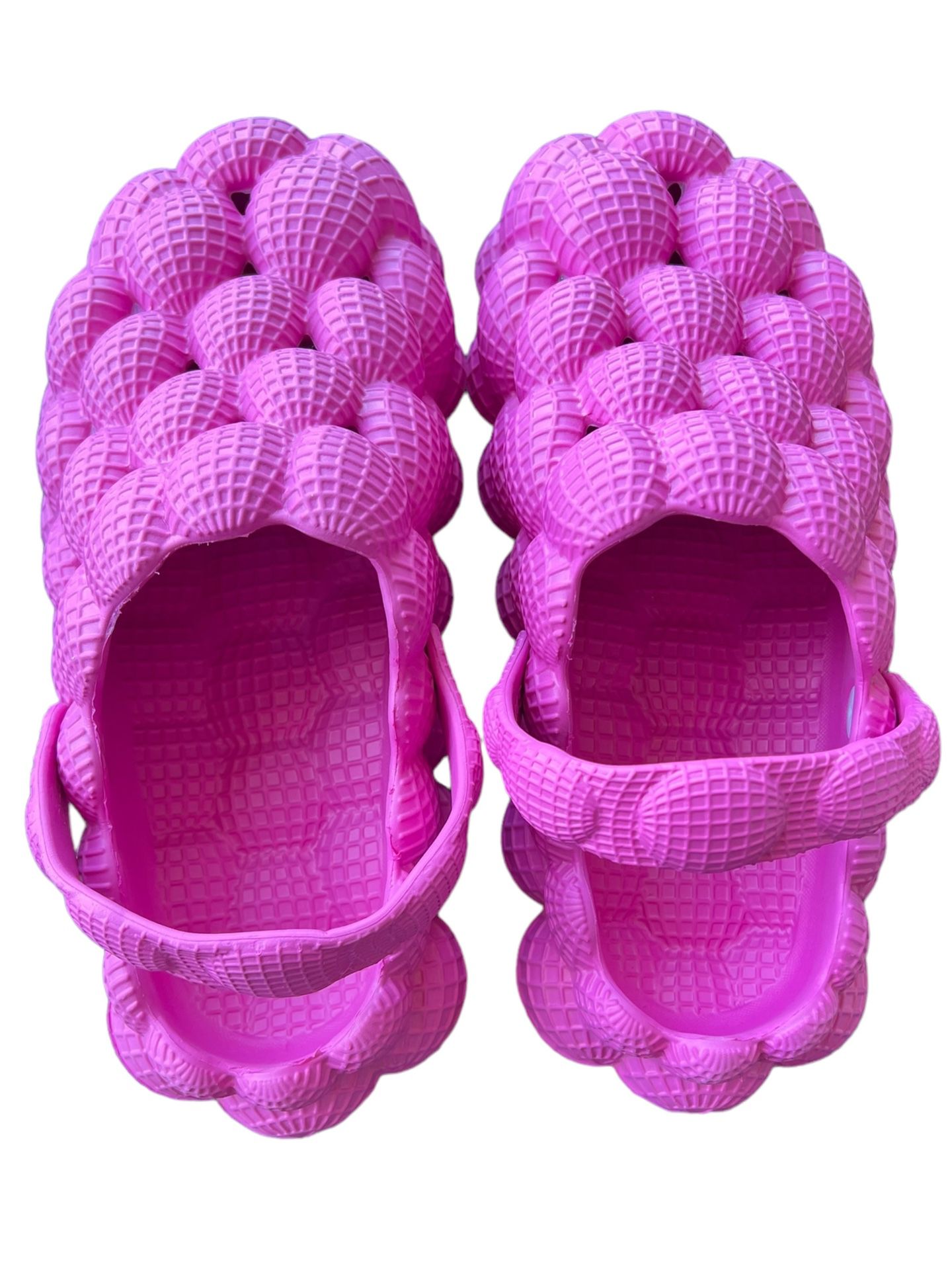 HOT PINK Bubble Slingback Slides Massage Slippers Funny Beach Shoes Men 10-11 These HOT PINK Bubble Slingback Slides are perfect for a day on the beac