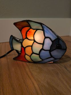 Tiffany style glass fish lamp