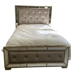 Z Gallerie Ava Mirrored Bed Frame Queen