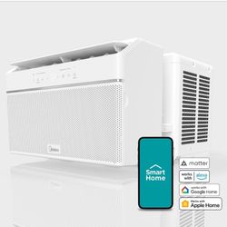 Midea 10,000 BTU 115-Volt U Plus Shaped Smart Inverter Window Air Conditioner Wi-Fi, for up to 450 sq.
