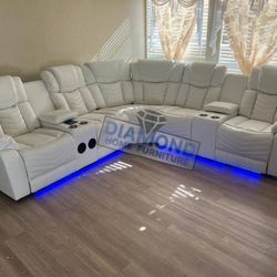 WHITE SECTIONAL RECLINER $49 DOWN 