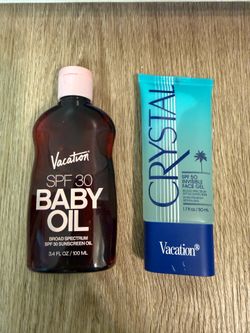 Brand New Vacation SPF 30 Baby Oil and Crystal SPF 50 Invisible Face Gel