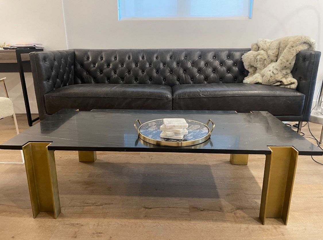 SAVILE LEATHER TUFTED SOFA