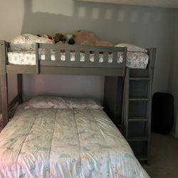 Gray bunk bed