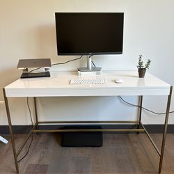 White And Gold West Elm Desk