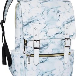 Marble School Backpack 15.6 inch Laptop Backpacks Bookbags for College Travel