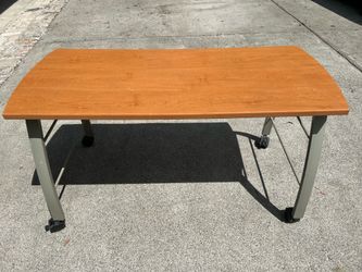 Used desk with locking wheels