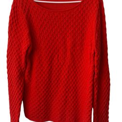 J Crew textured pullover Sweater, Red, Size XL  preppy.  Comes from a pet and smoke free home m.  Measurements are in the picturesAdd a pop of color t