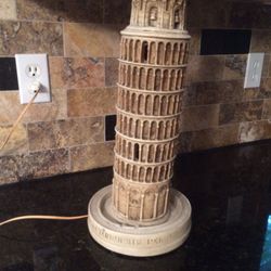 Vintage Leaning Tower of Pisa Table Lamp
