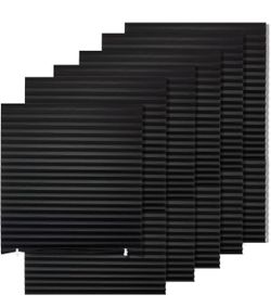 6 Pack Temporary Blackout Paper Shades for Windows,Paper Pleated Blinds with Adhesive,No Tools No Drilling Free Cut Size Temporary Room Darkening Shad