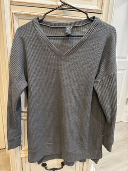 Women Lily’s Solid Waffle Knit Tunic Sweater Size Medium 