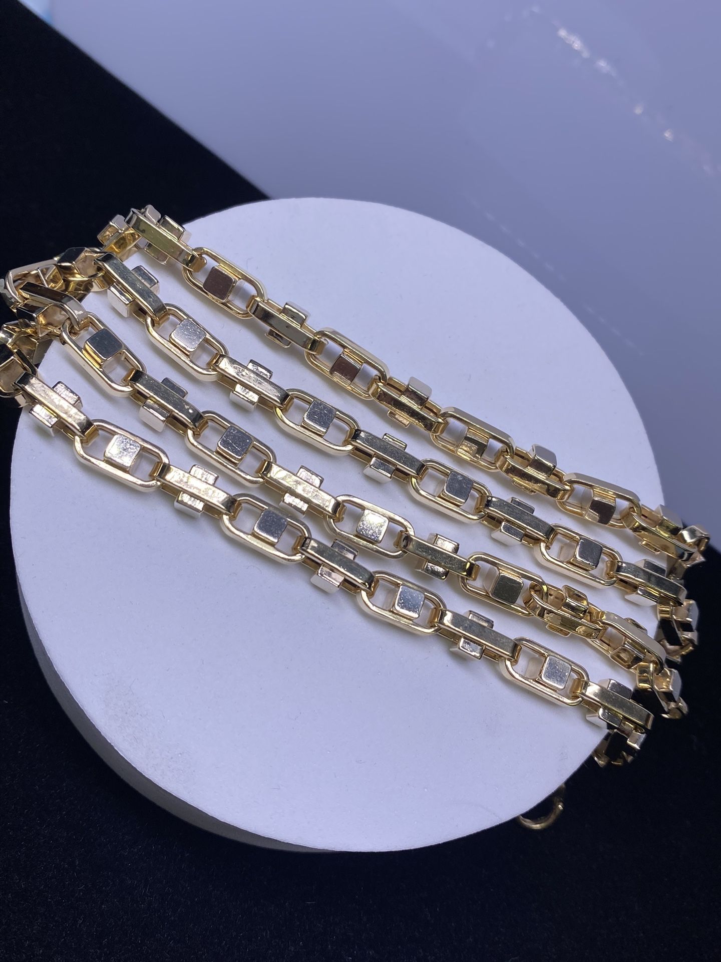 14k 2 Tone 24” Fancy Cable Chain