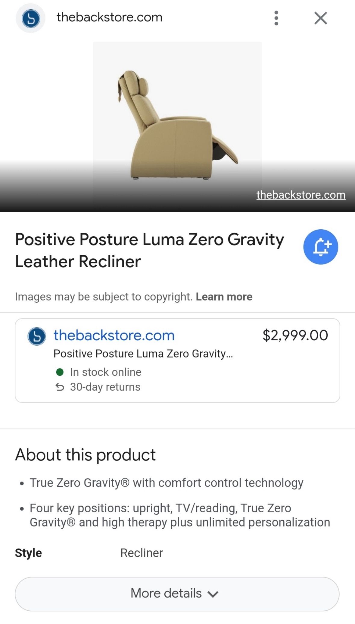 Positive Posture Zero Gravity Chair